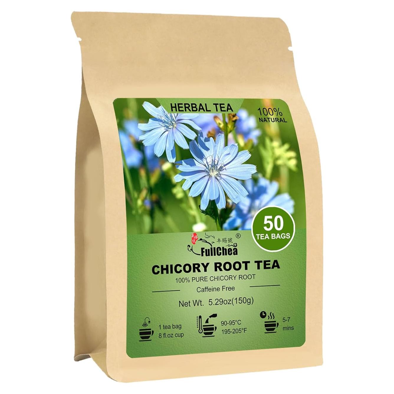 Té Herbal de Raíz de Achicoria FullChea - 50 Bolsitas Sin Cafeína