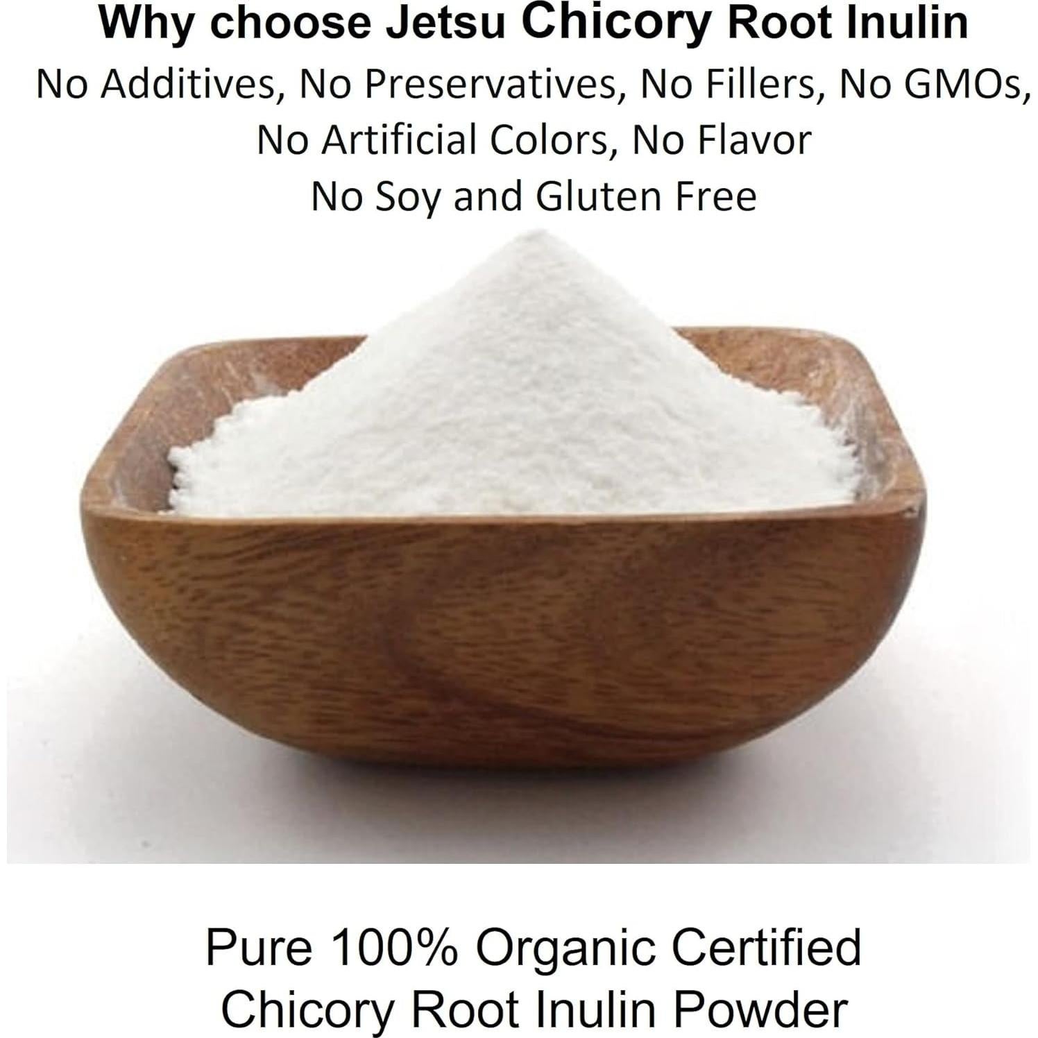 Polvo de Inulina Orgánica Jetsu 227g - Fibra Prebiótica Salud Digestiva