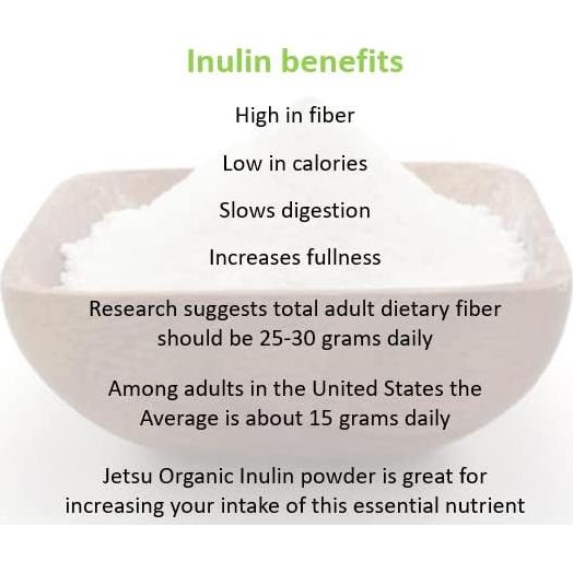 Polvo de Inulina Orgánica Jetsu 227g - Fibra Prebiótica Salud Digestiva