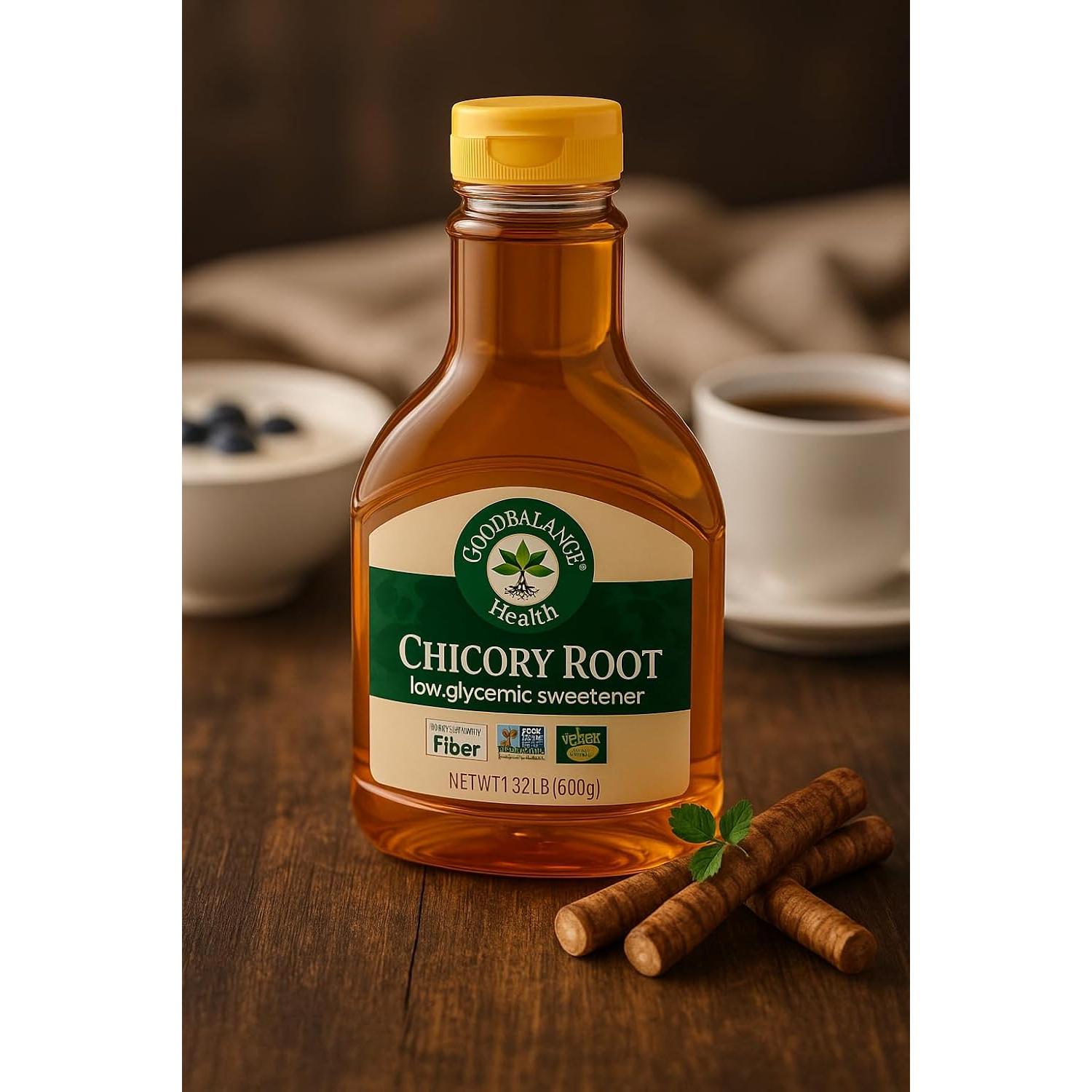 Jarabe de raíz de achicoria Good Balance 600g, edulcorante orgánico