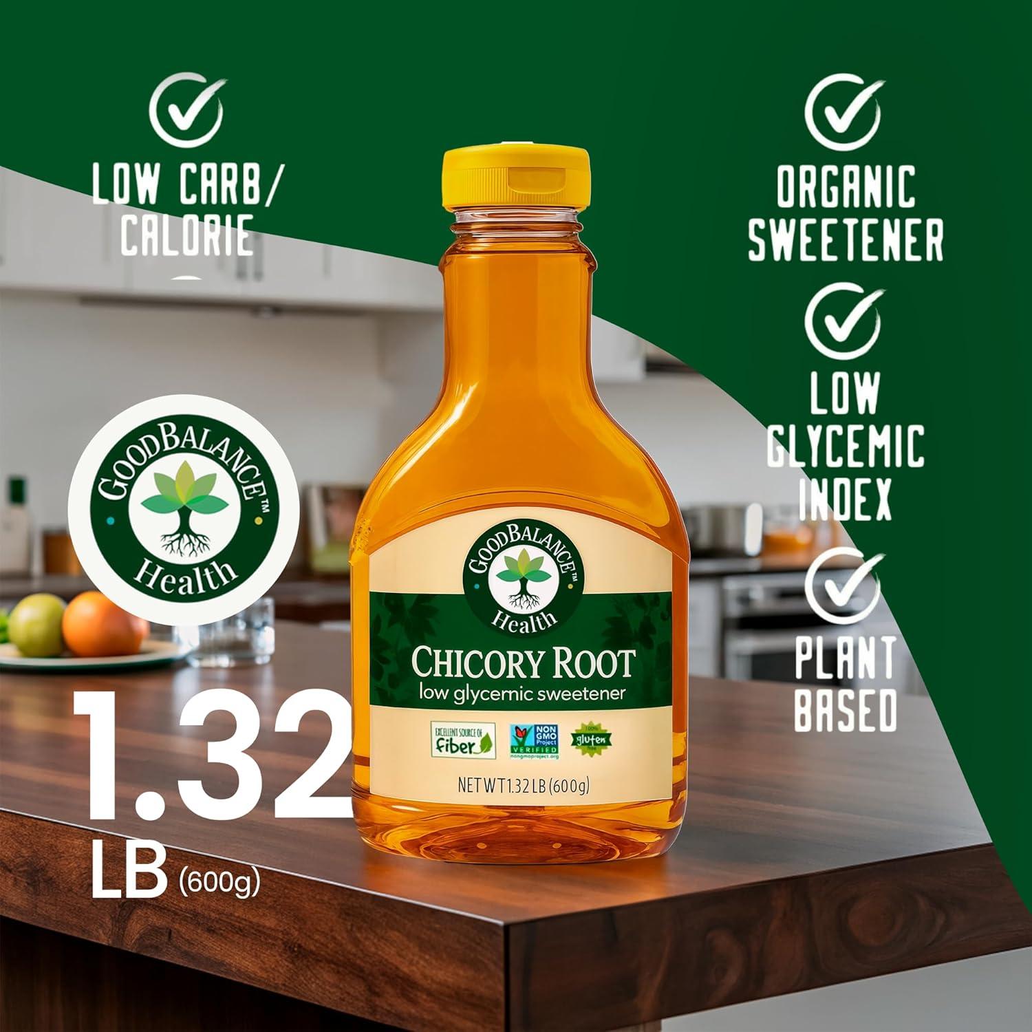 Jarabe de raíz de achicoria Good Balance 600g, edulcorante orgánico