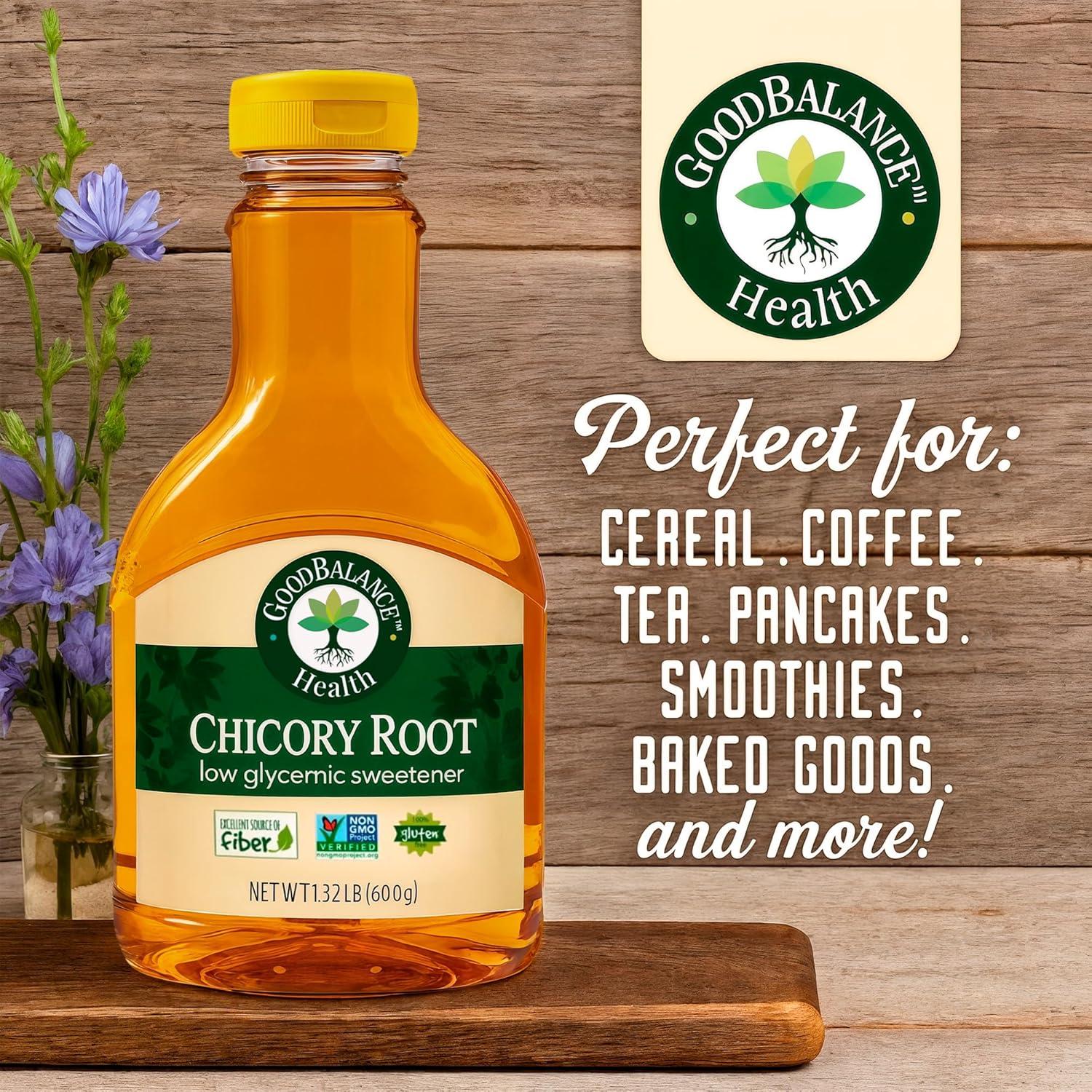 Jarabe de raíz de achicoria Good Balance 600g, edulcorante orgánico