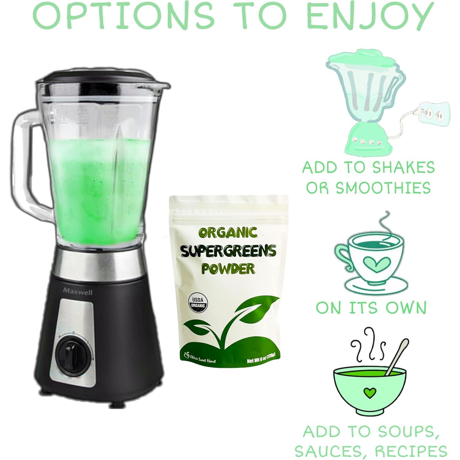 Polvo de Supergreens Orgánico Chérie Corazón Dulce 170 g