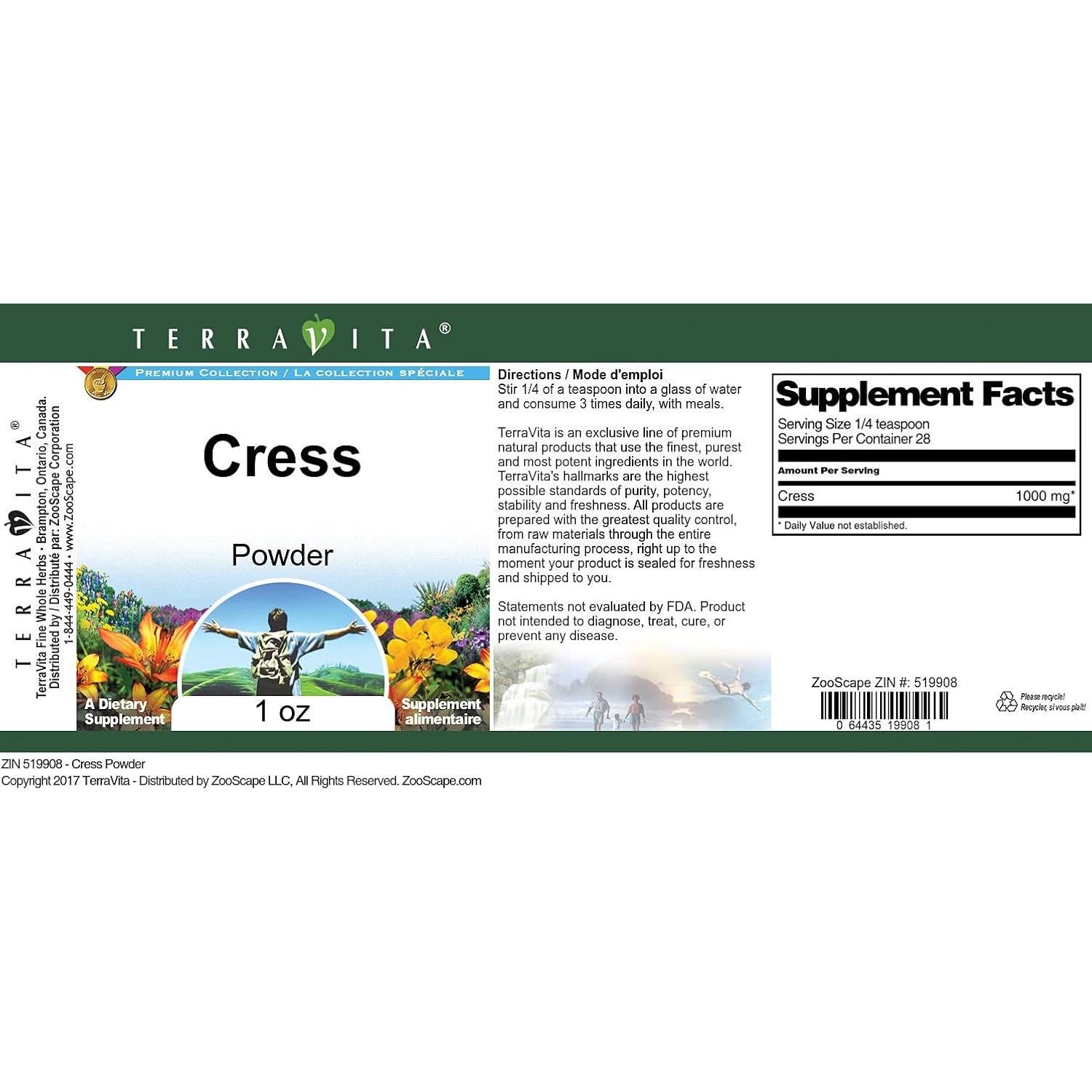 Polvo de Berro TerraVita 28.35 g - Sin Rellenos