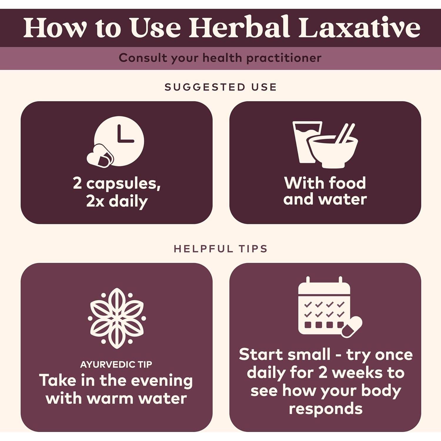 Suplemento Laxante Herbal Organic India - 60 Cápsulas Veganas
