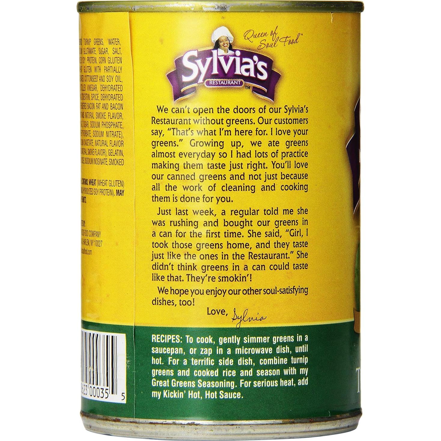 Verduras de Nabo Sazonadas Sylvia 12 Latas 410g - Sabor Soul
