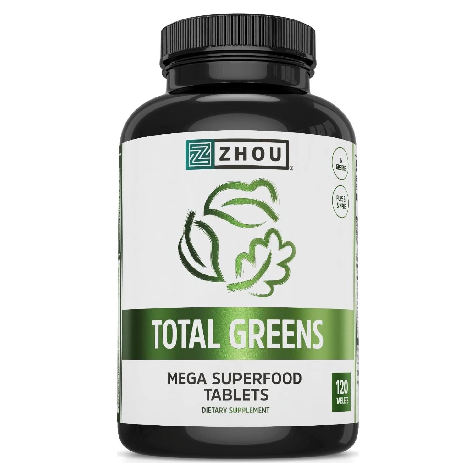Zhou Total Greens - Suplemento de Superalimentos 120 Tabletas