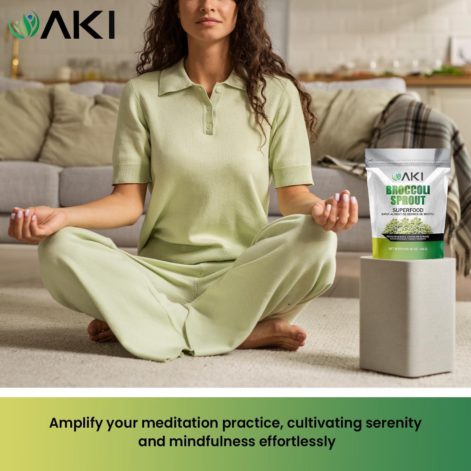 Polvo de Brote de Brócoli AKI 454g - Superalimento Vegano No GMO