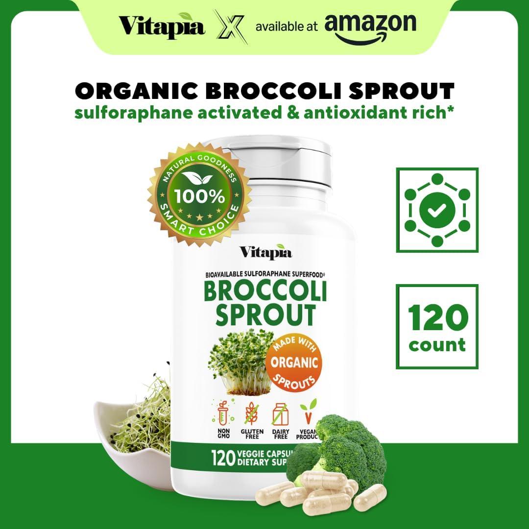 Suplemento de Brote de Brócoli Orgánico Vitapia 120 Cápsulas