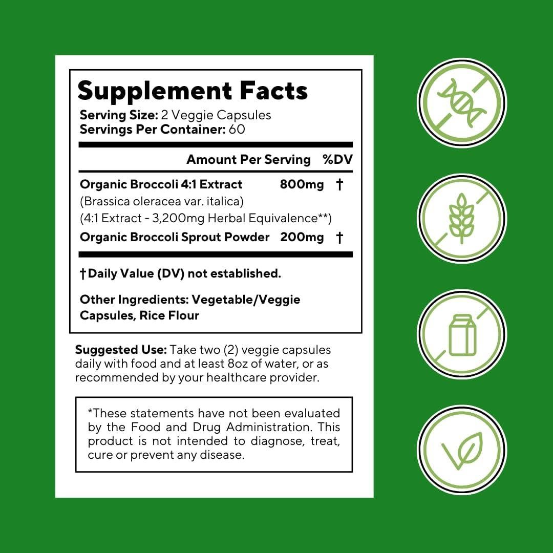Suplemento de Brote de Brócoli Orgánico Vitapia 120 Cápsulas