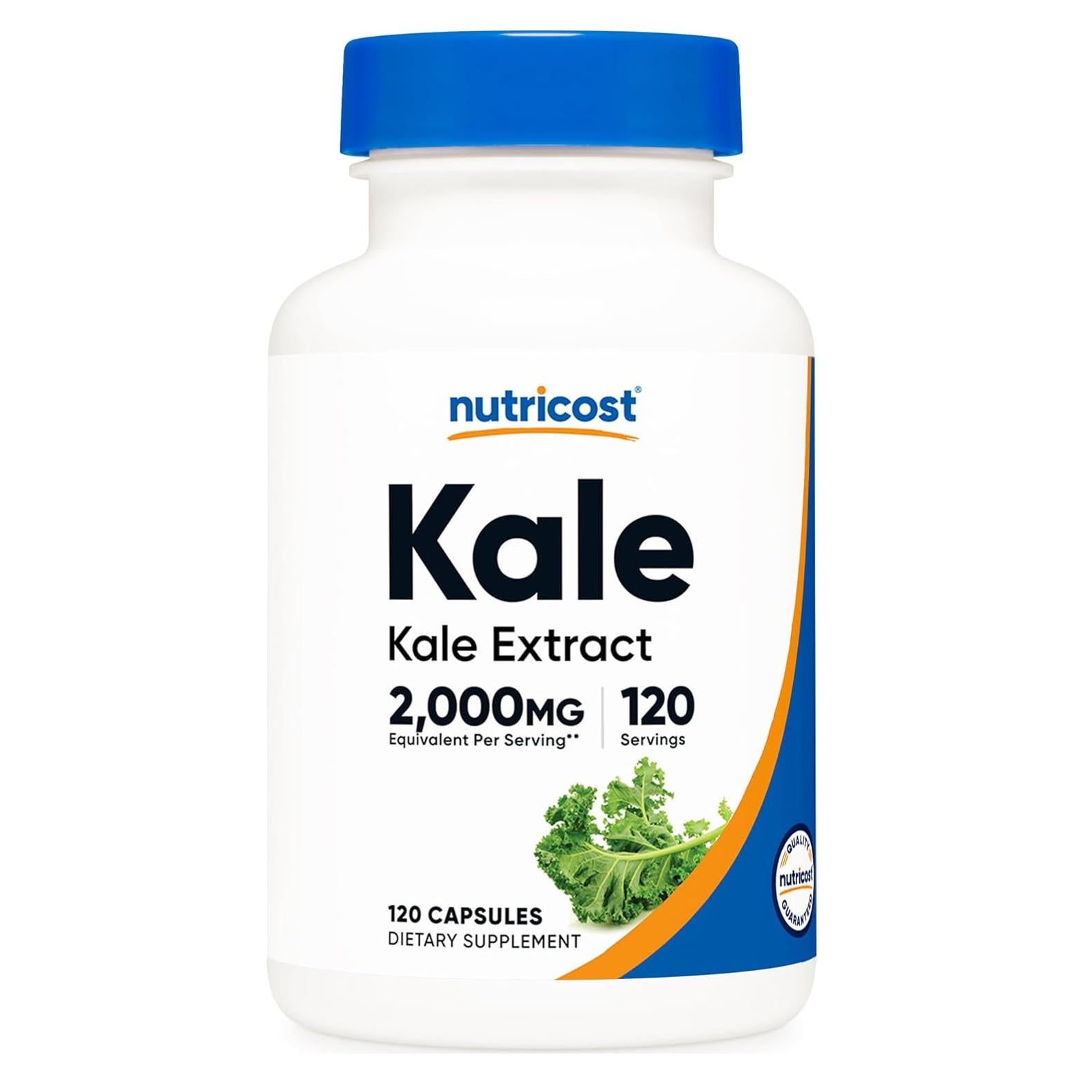 Cápsulas de Extracto de Col Rizada Nutricost 2000 mg - 120 Unidades