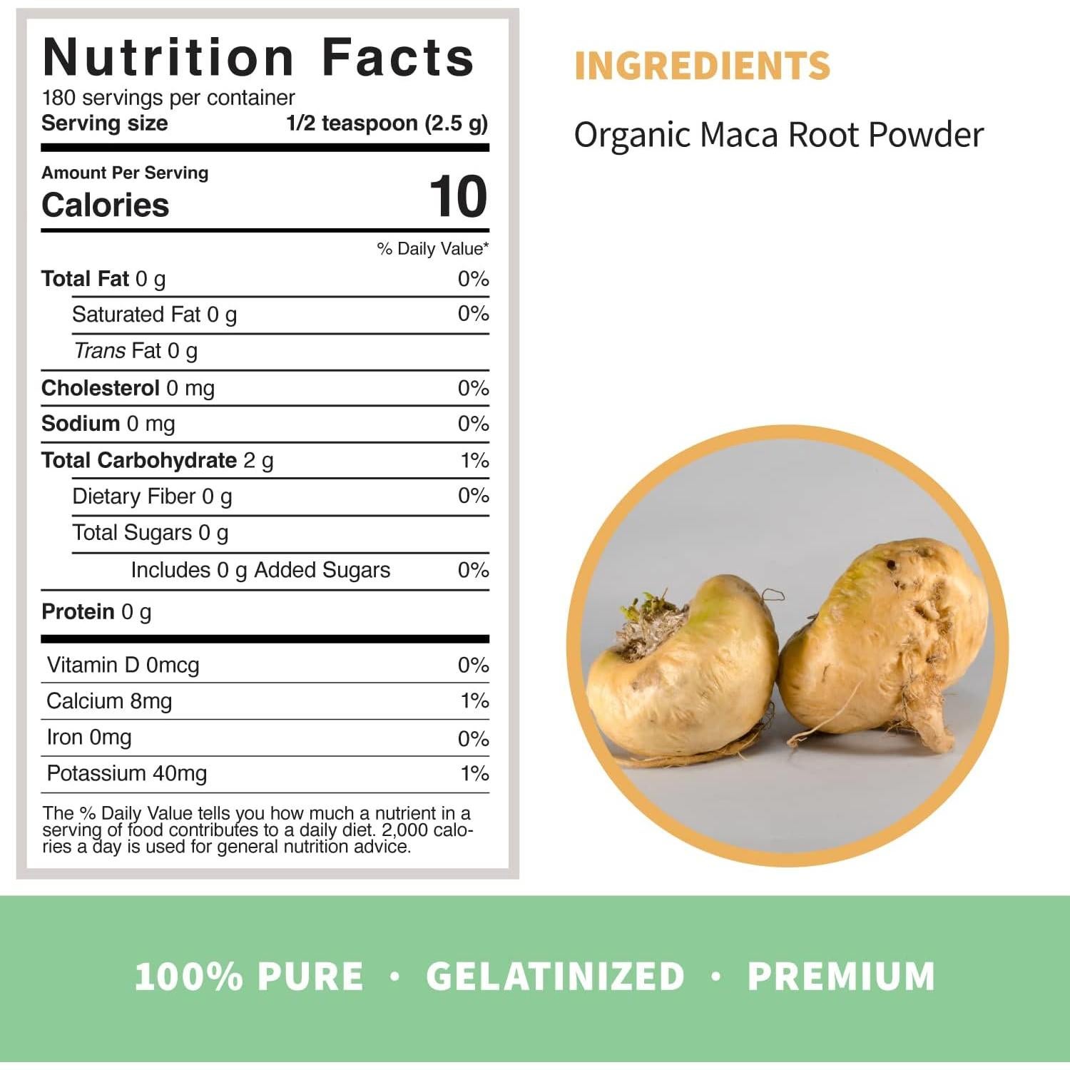 Polvo de Maca Gelatinizada Orgánica Sprout Living 450g