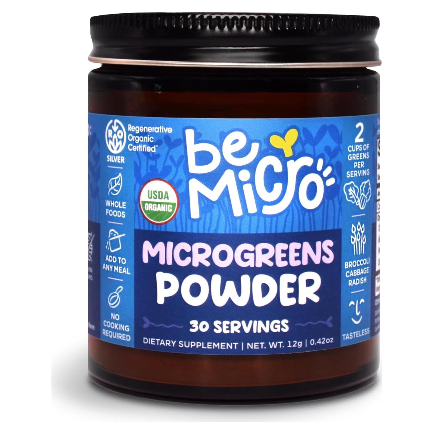 Polvo de Microgreens BeMicro - Brócoli, Repollo y Rábano 142g