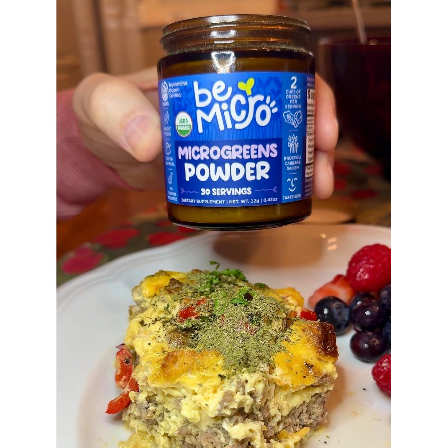 Polvo de Microgreens BeMicro - Brócoli, Repollo y Rábano 142g