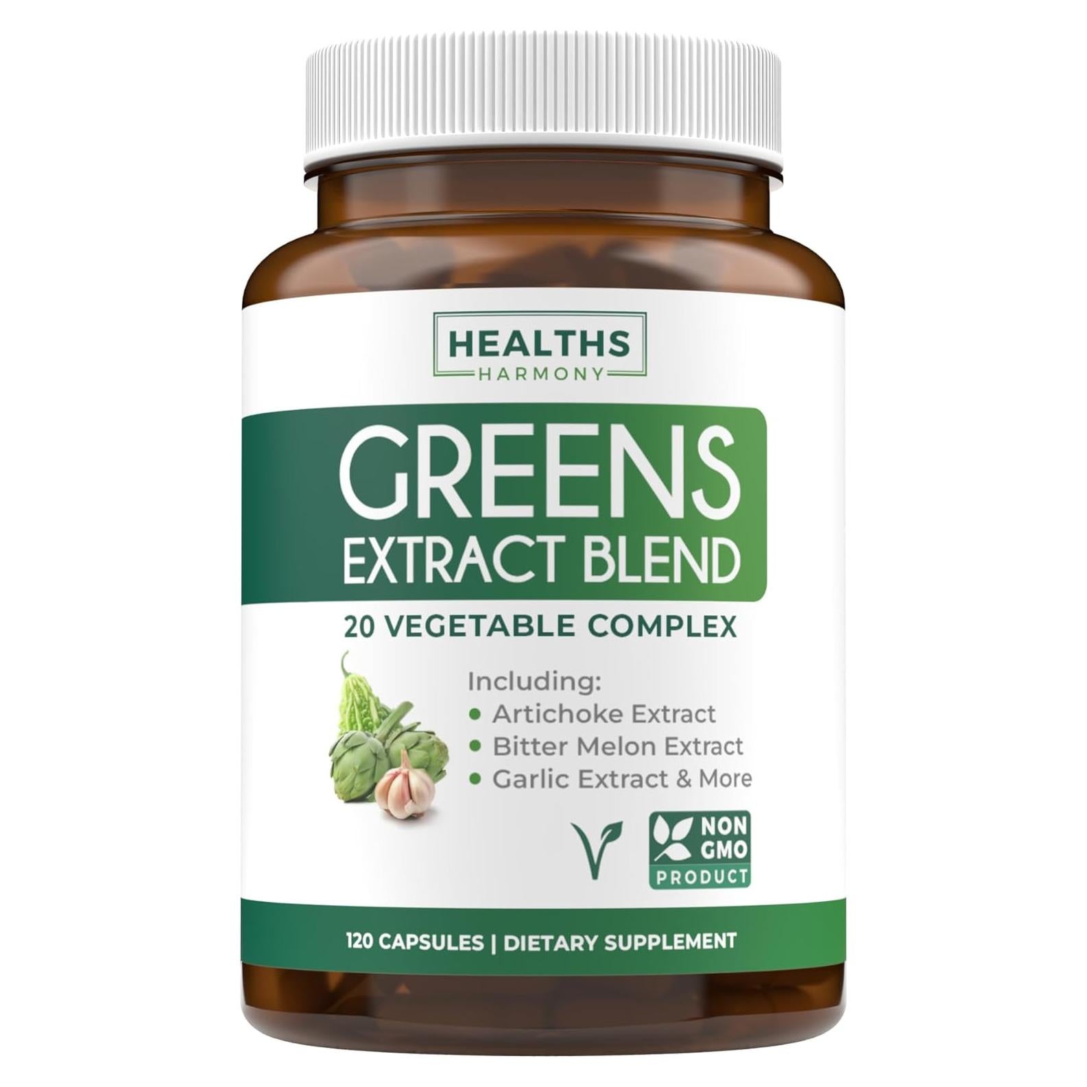 Suplemento Super Greens Healths Harmony 120 Cápsulas 2250mg
