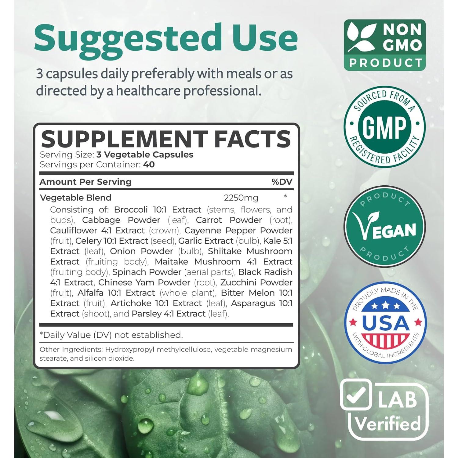 Suplemento Super Greens Healths Harmony 120 Cápsulas 2250mg