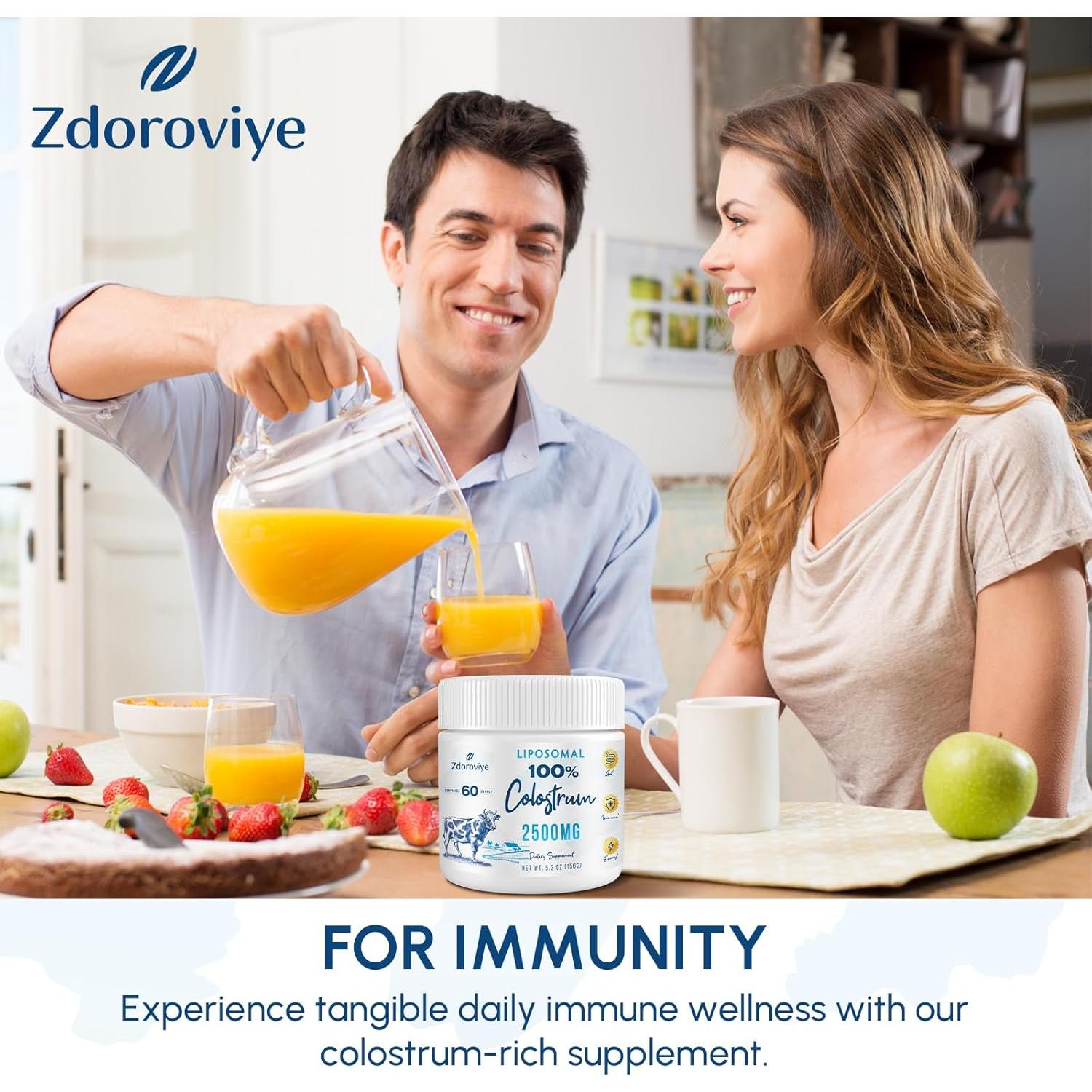 Suplemento de Calostro Bovino Liposomal 2500 mg - 60 Porciones