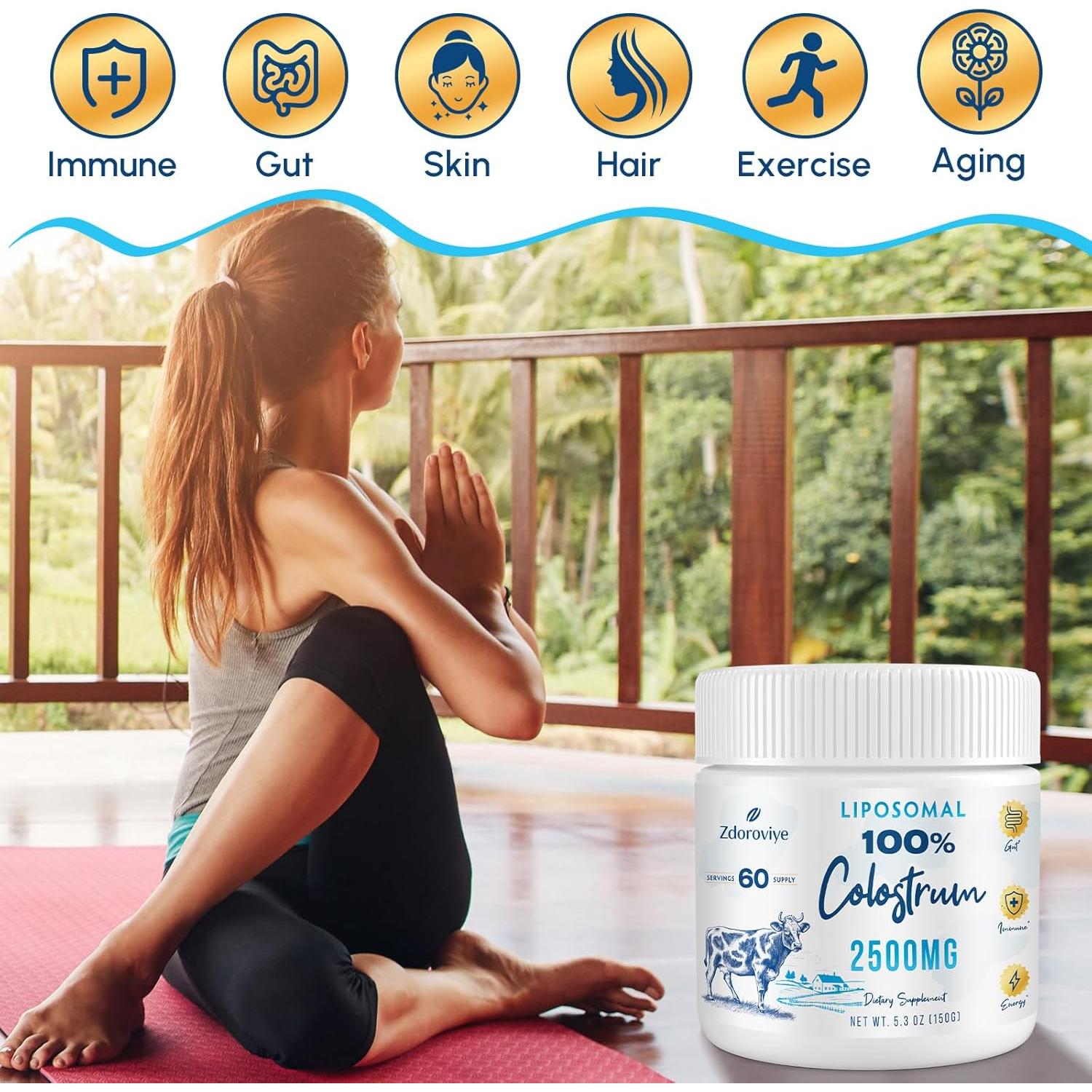 Suplemento de Calostro Bovino Liposomal 2500 mg - 60 Porciones