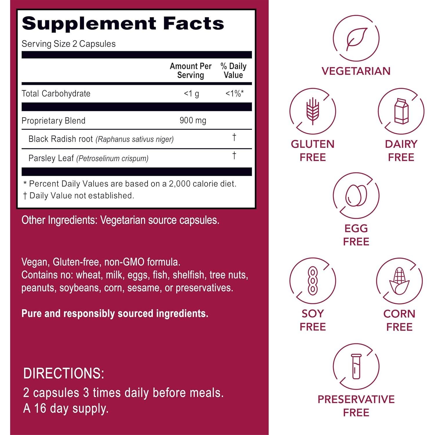 Suplemento Herbal Kroeger Rábano Negro y Perejil 90g