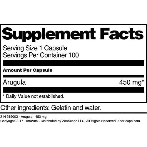 Rúcula 450 mg - 100 Cápsulas TerraVita Sin Rellenos