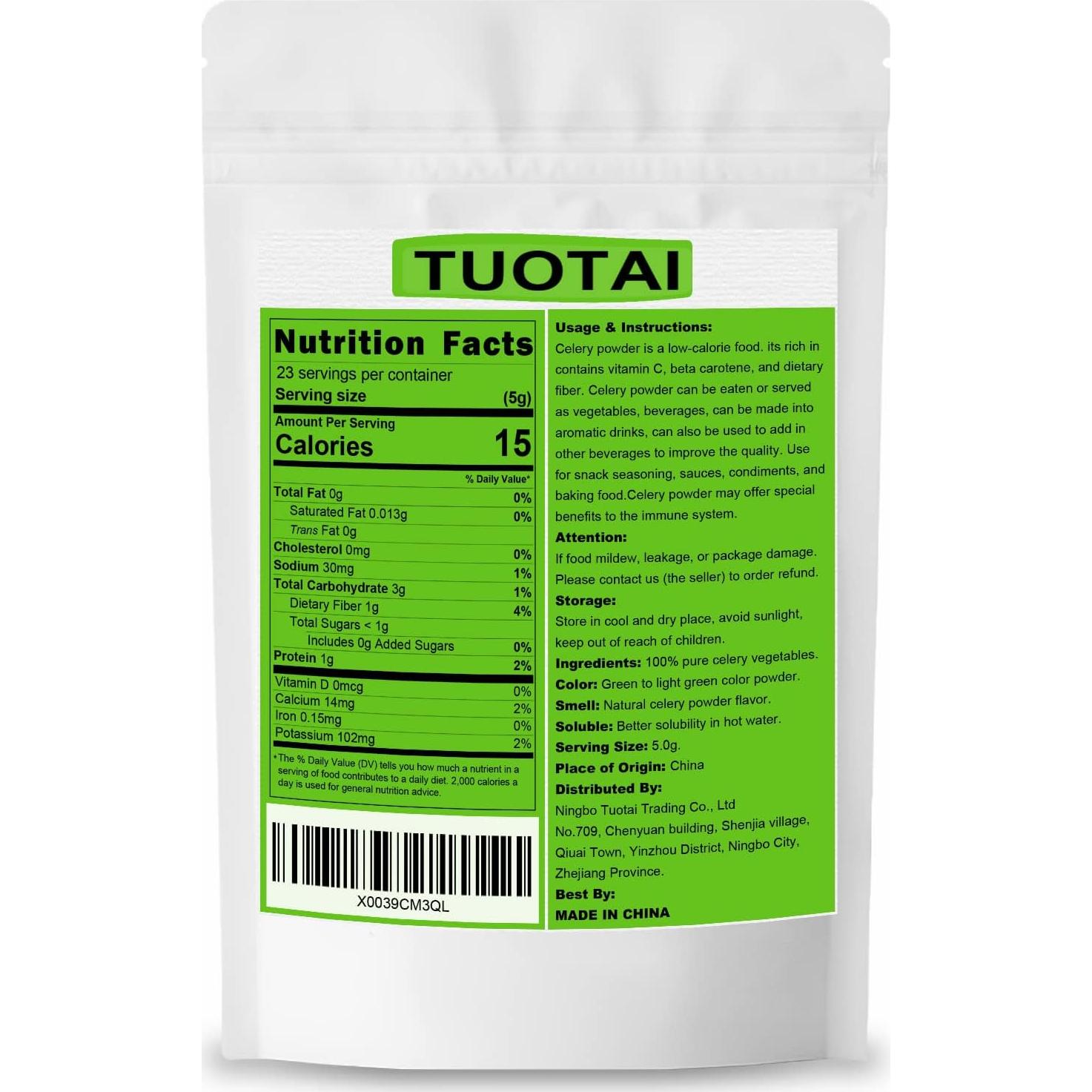 Polvo de Apio Natural TUOTAI 113g - Rico en Antioxidantes