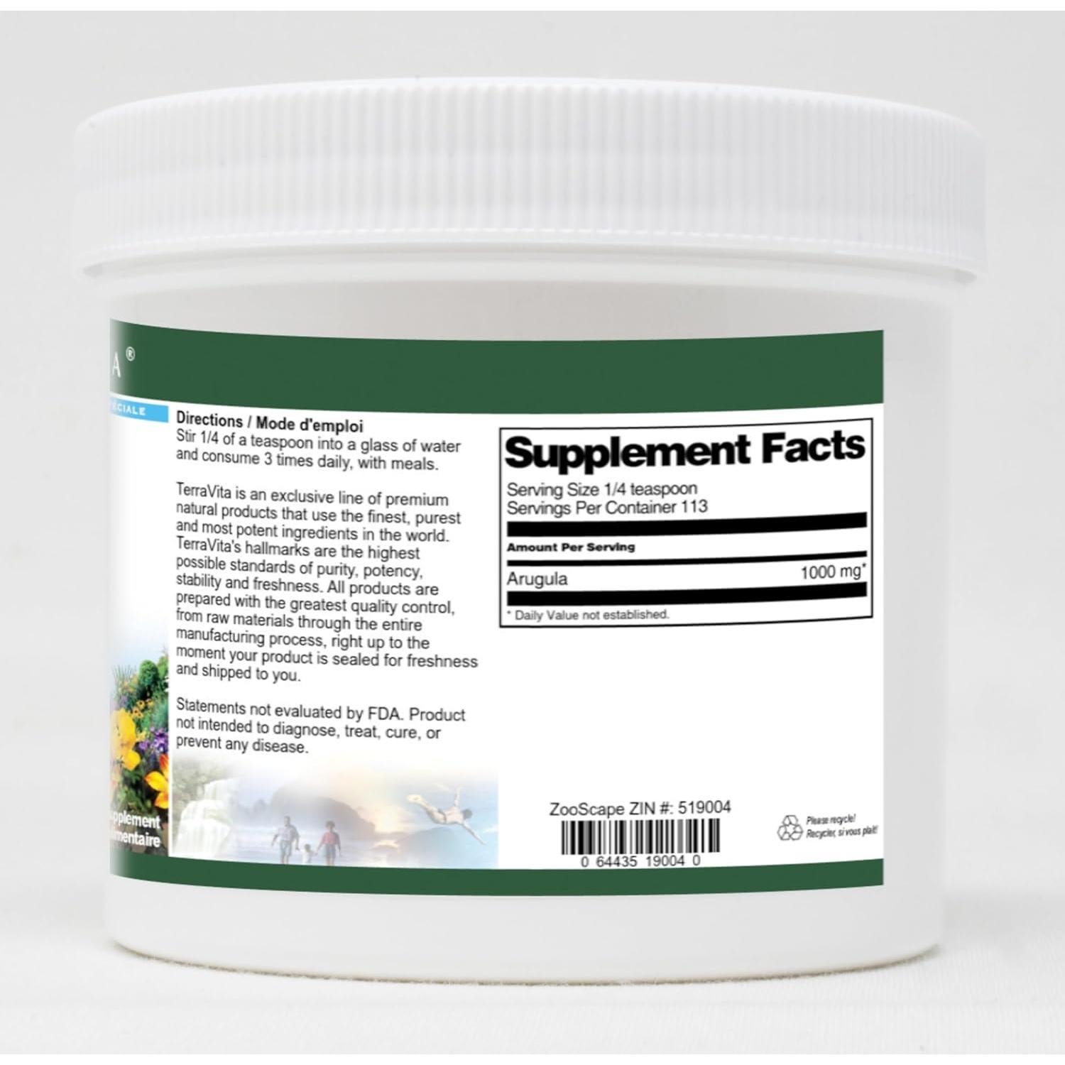 Polvo de Rúcula TerraVita 113 g - Sin Rellenos