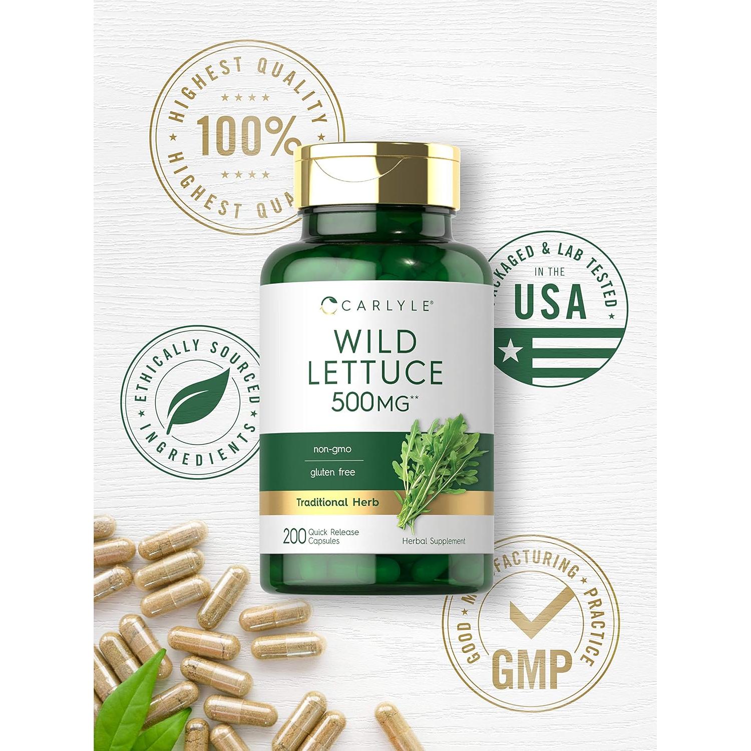 Extracto de Lechuga Silvestre Carlyle 500mg - 200 Cápsulas Sin OGM