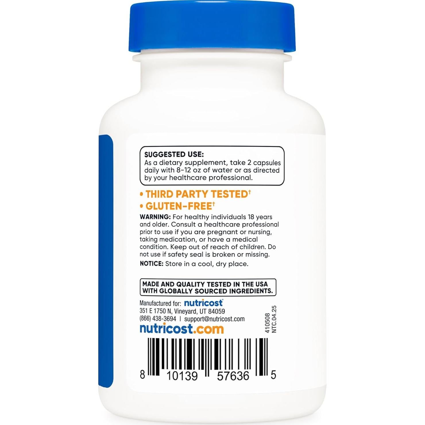 Extracto de Lechuga Silvestre Nutricost 120 Cápsulas 4g