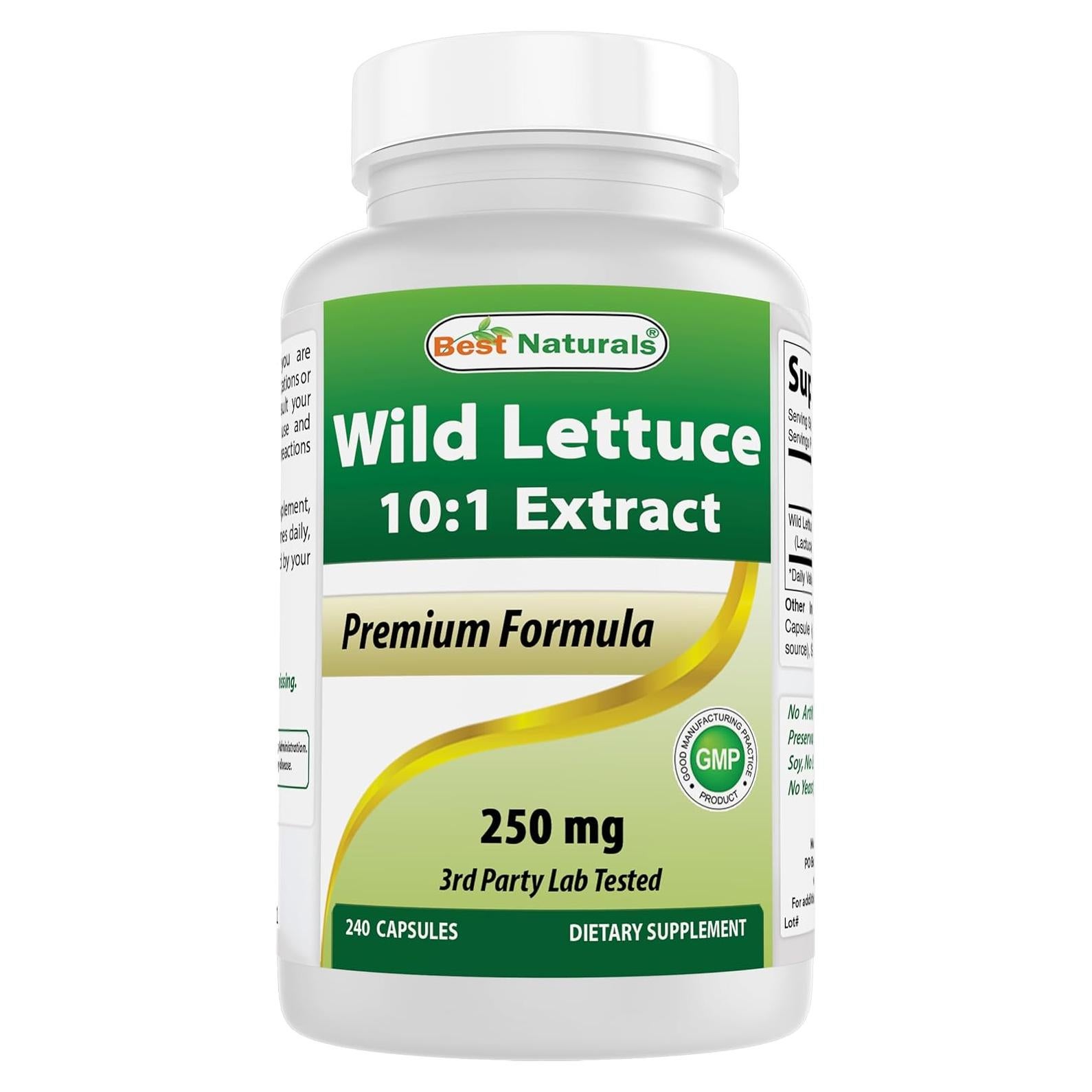 Cápsulas de Extracto de Lechuga Silvestre 250 mg - Mejores Naturales