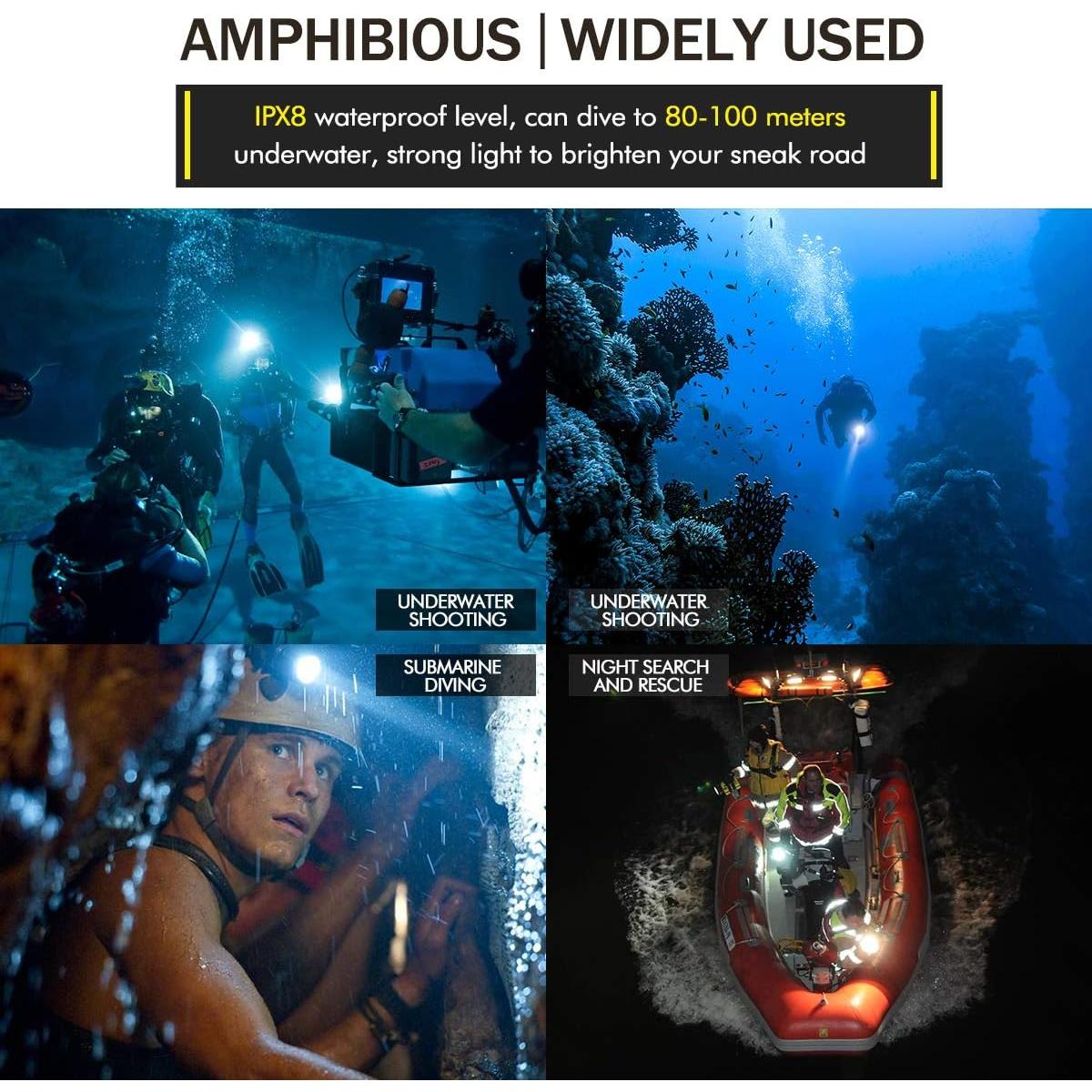 Linterna de Buceo Genwiss GN-T41 2000 Lúmenes Impermeable