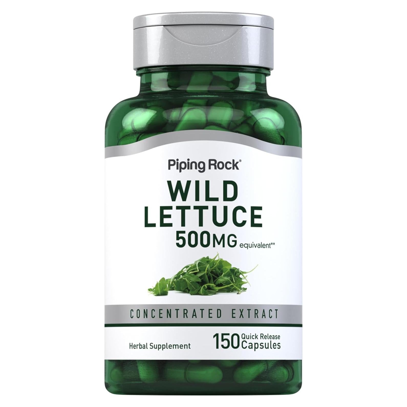 Extracto de Lechuga Silvestre Piping Rock 500mg 150 Cápsulas