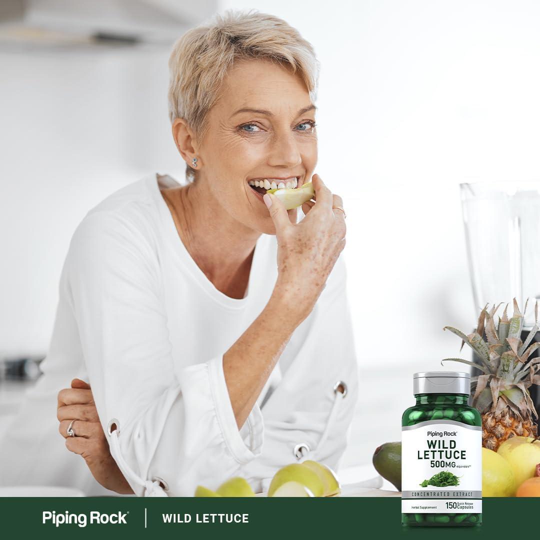 Extracto de Lechuga Silvestre Piping Rock 500mg 150 Cápsulas