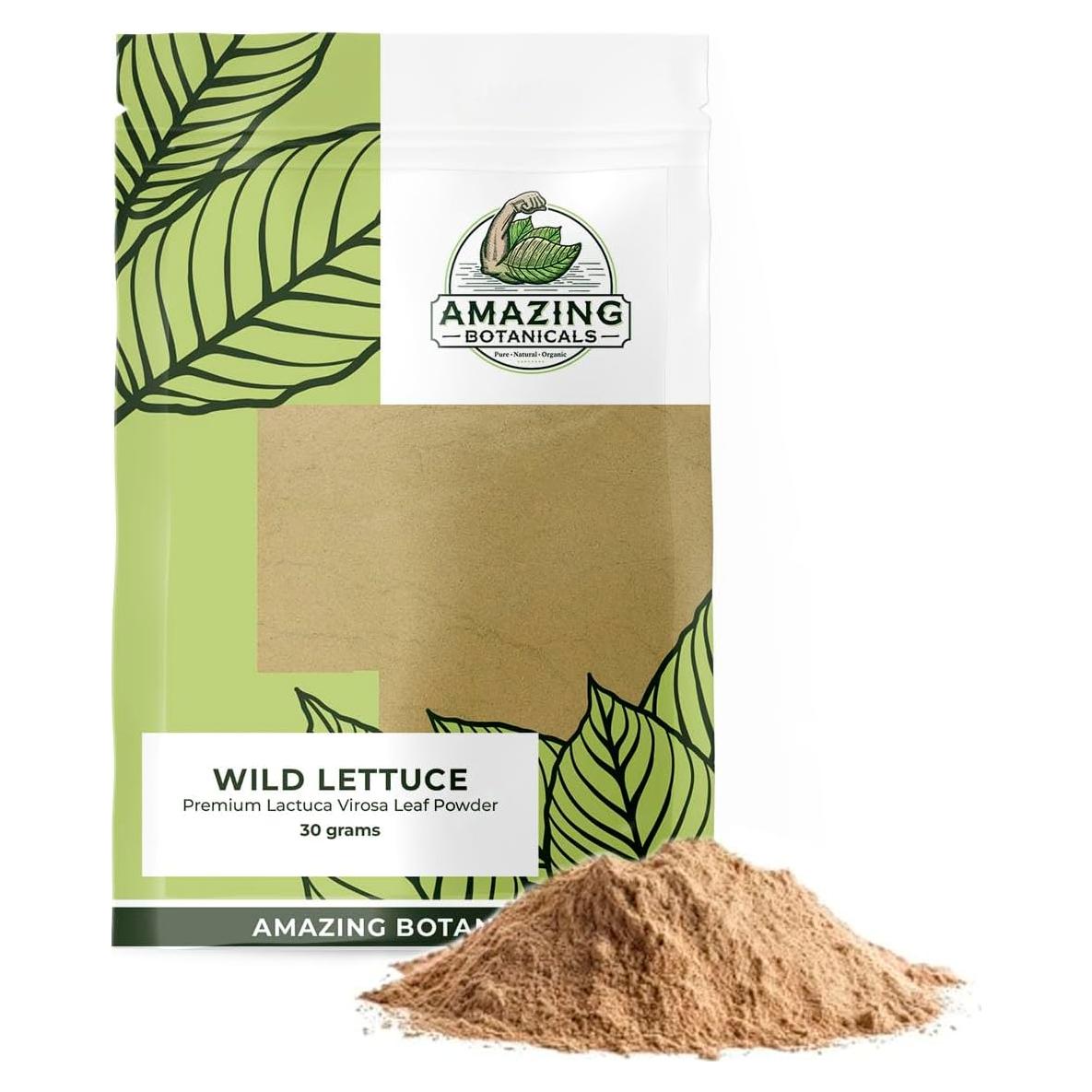 Polvo de Hoja de Lechuga Silvestre Natural Amazing Botanicals 30g
