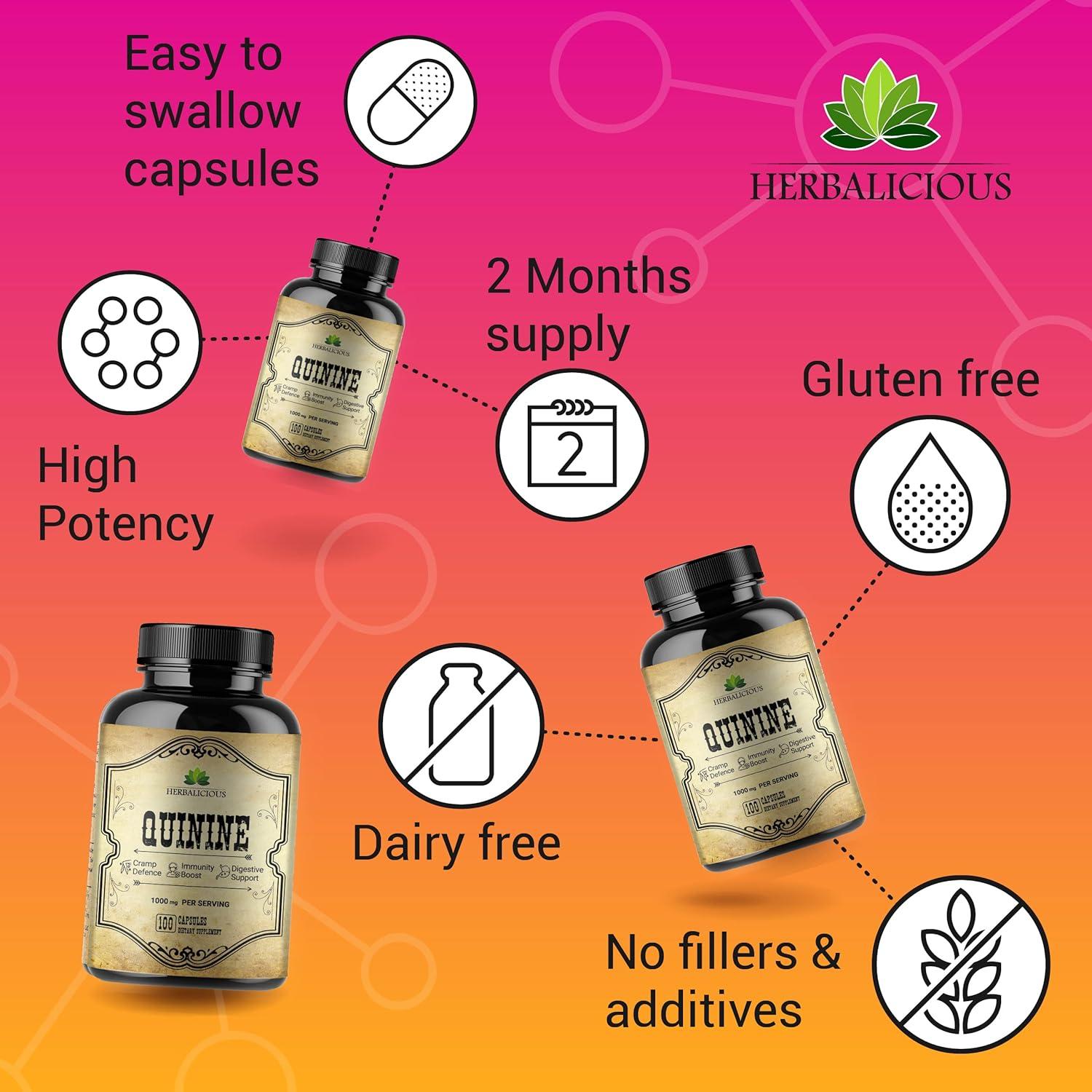 Cápsulas de Quina Herbalicious 500mg - Suplemento Natural 100% Orgánico