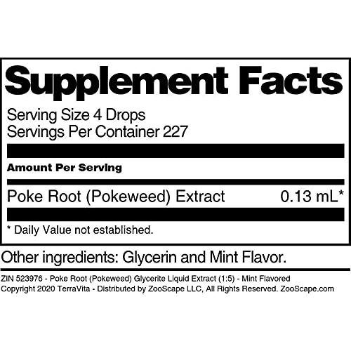 Extracto Líquido de Glicerina de Raíz de Poke TerraVita 28.35 g Sabor Menta