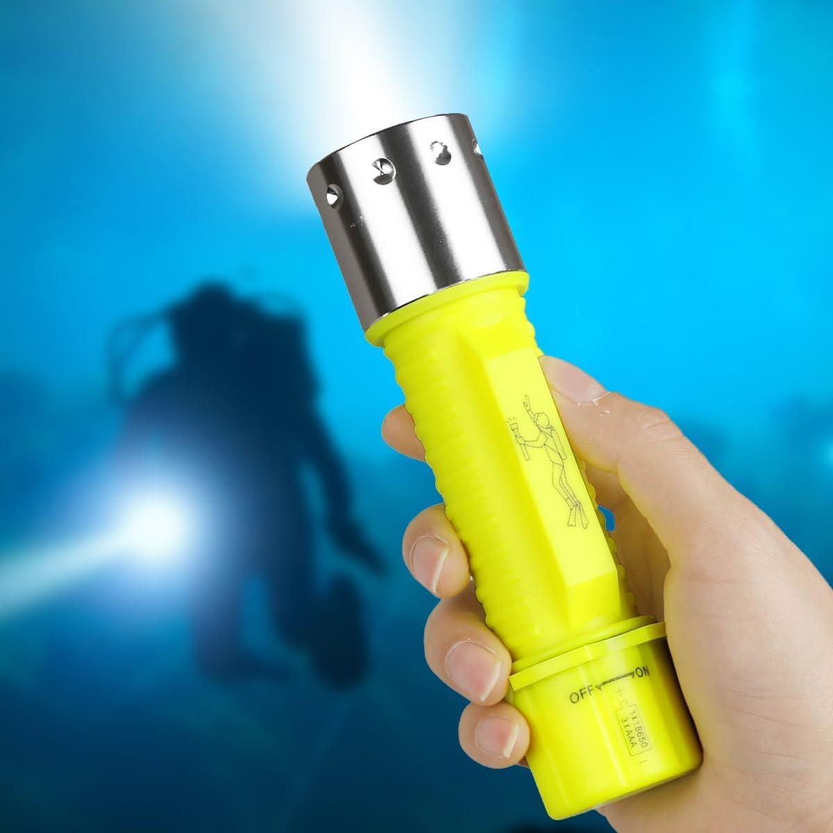 Linterna de Buceo Recargable NAKCNM IPX8 1200 Lúmenes 2 Pzs