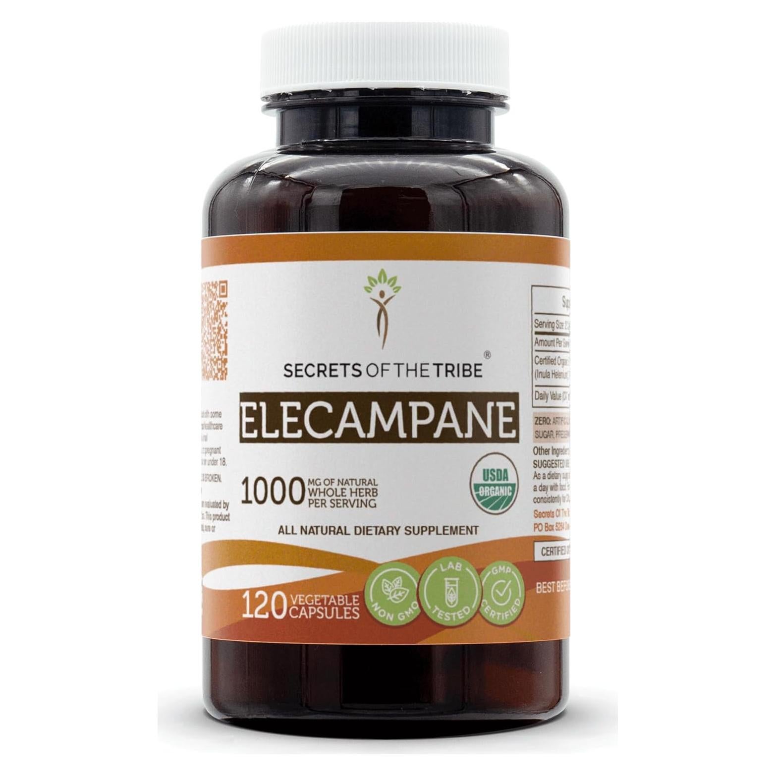 Cápsulas de Elecampane Orgánico USDA 120 unidades 1000 mg