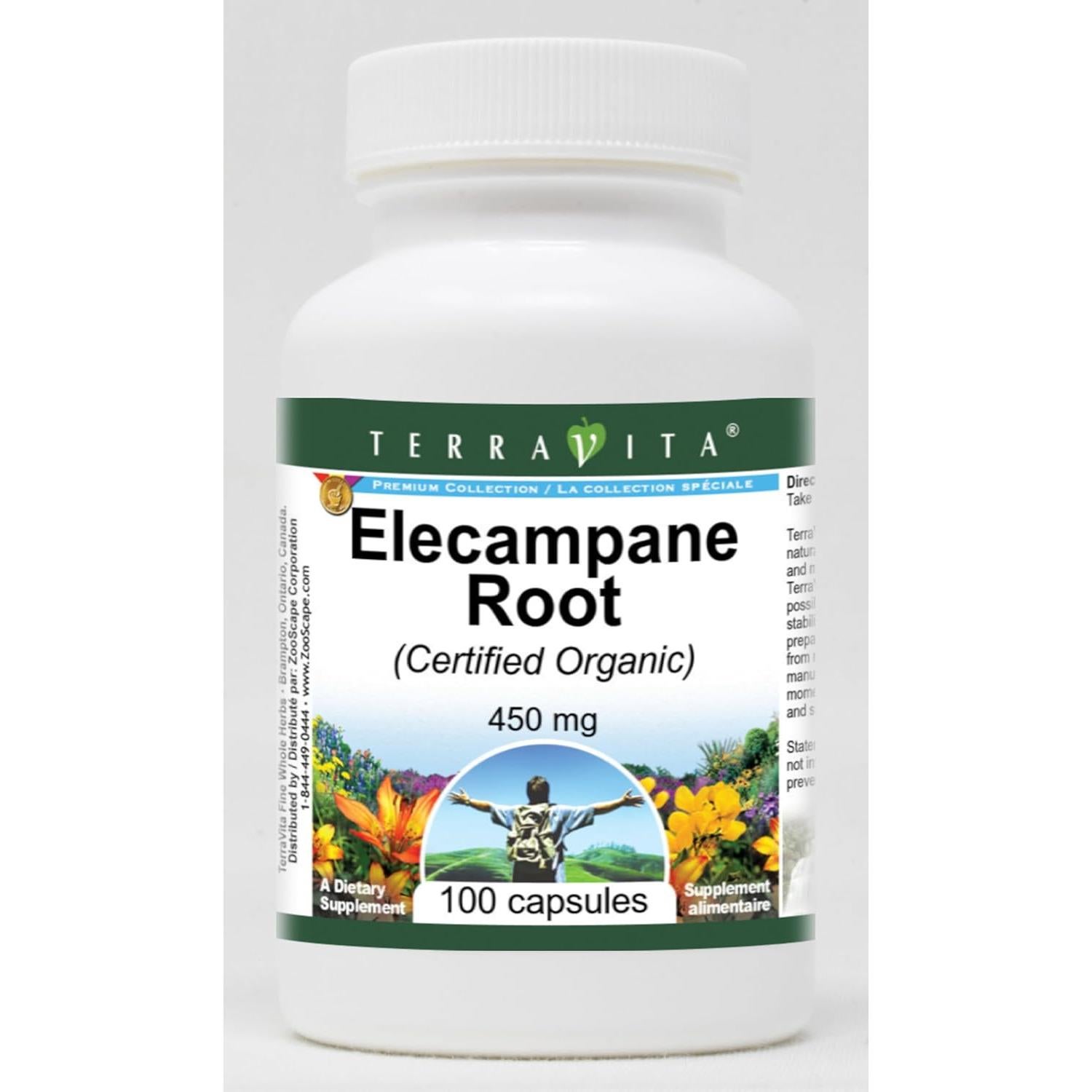 Raíz de Elecampane Orgánico TerraVita 450 mg 100 Cápsulas