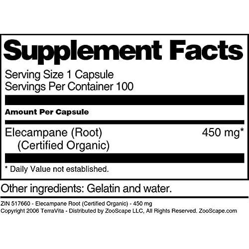 Raíz de Elecampane Orgánico TerraVita 450 mg 100 Cápsulas