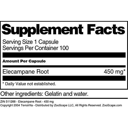 Raíz de Elecampane TerraVita 450 mg - 100 Cápsulas