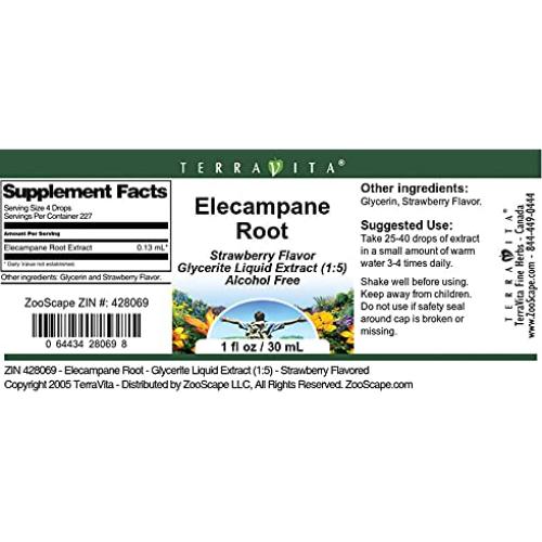 Extracto Líquido de Raíz de Elecampane TerraVita 59.15 ml - Sabor Fresa - Paquete de 2
