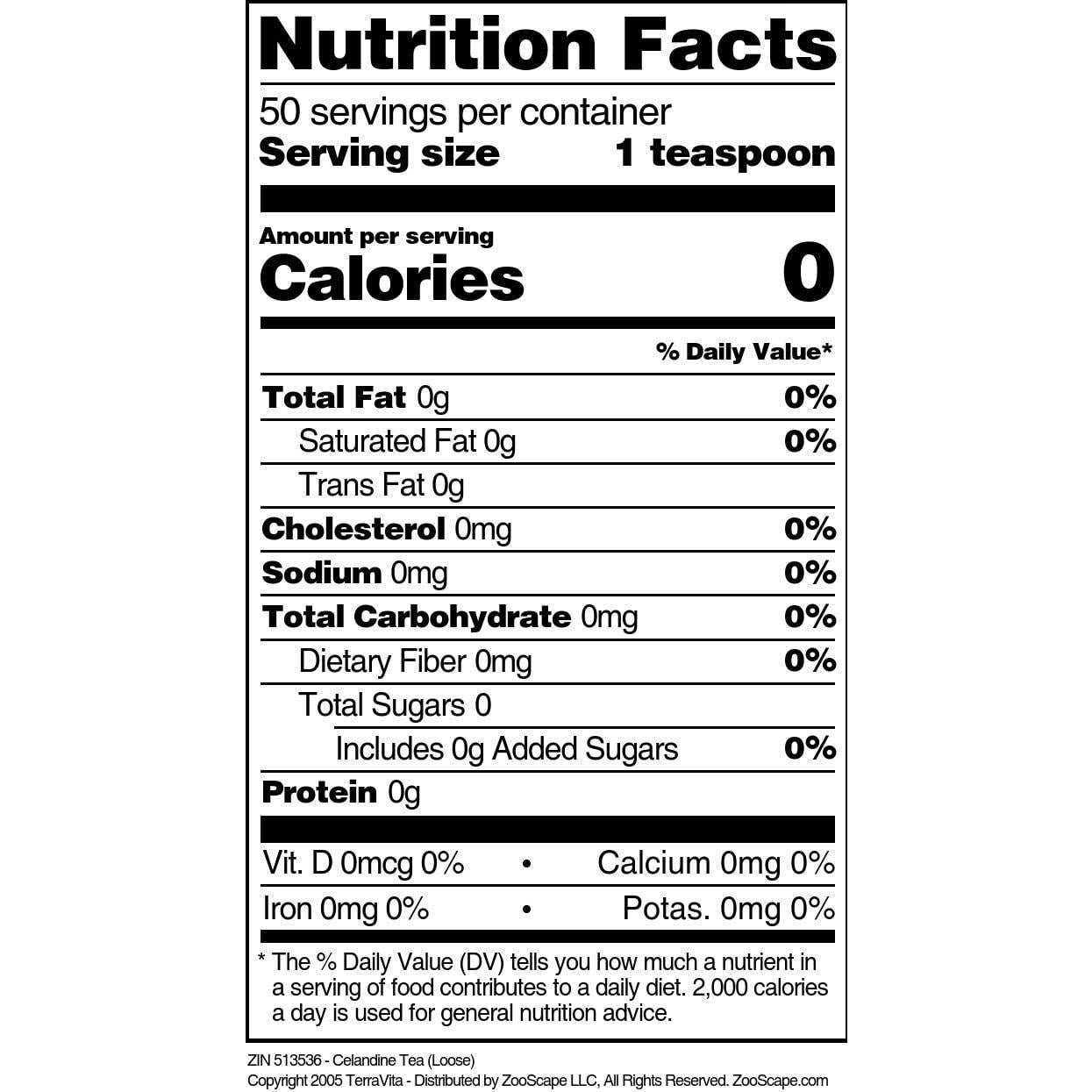 Té de Celidonia Suelto TerraVita 227 g Sin Rellenos