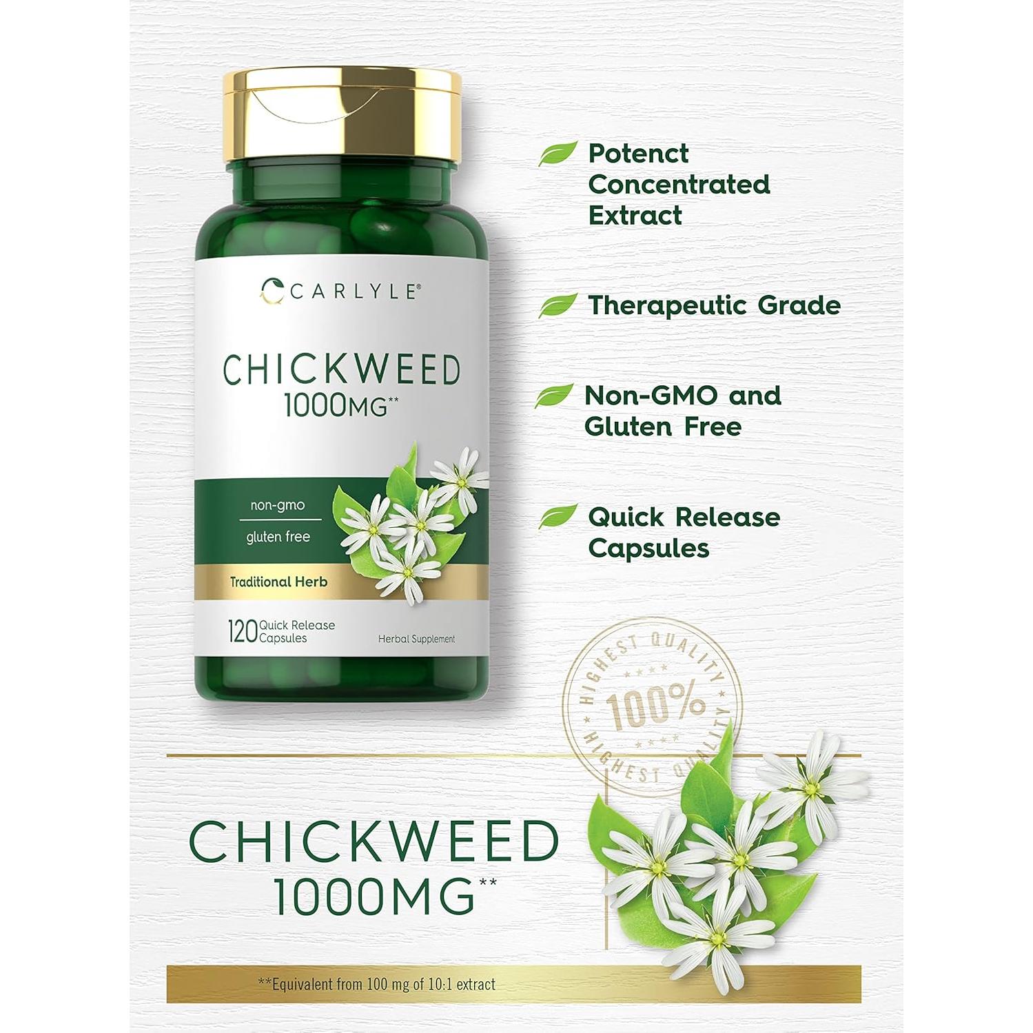 Cápsulas de Hierba Gatera Carlyle 1000mg 120 Conteo Libre de OGM