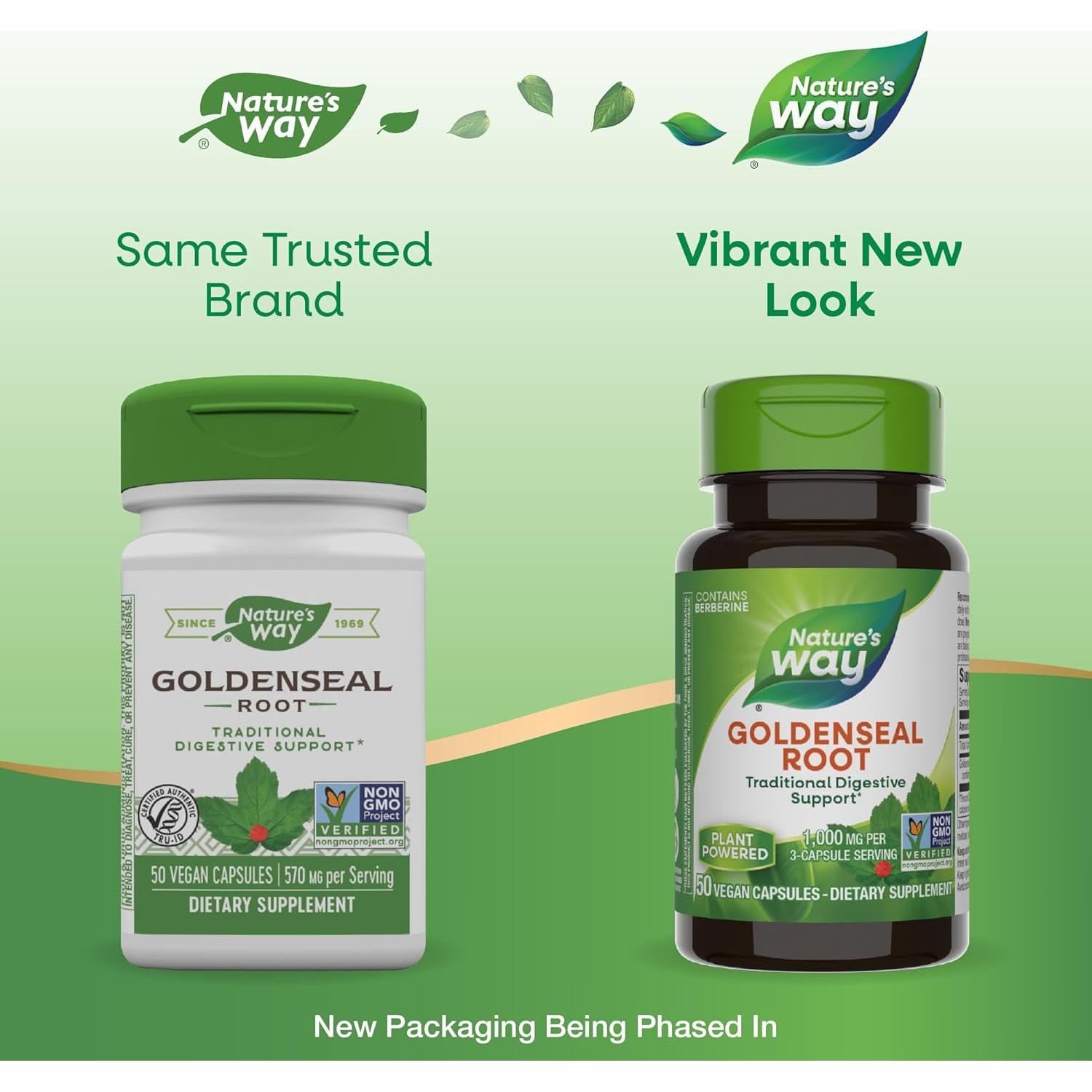 Raíz de Sello de Oro Nature's Way 50 Cápsulas Veganas