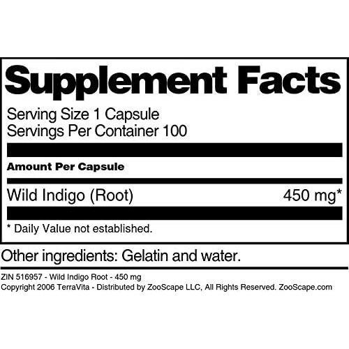 Raíz de Indigo Salvaje TerraVita 450 mg - 100 Cápsulas