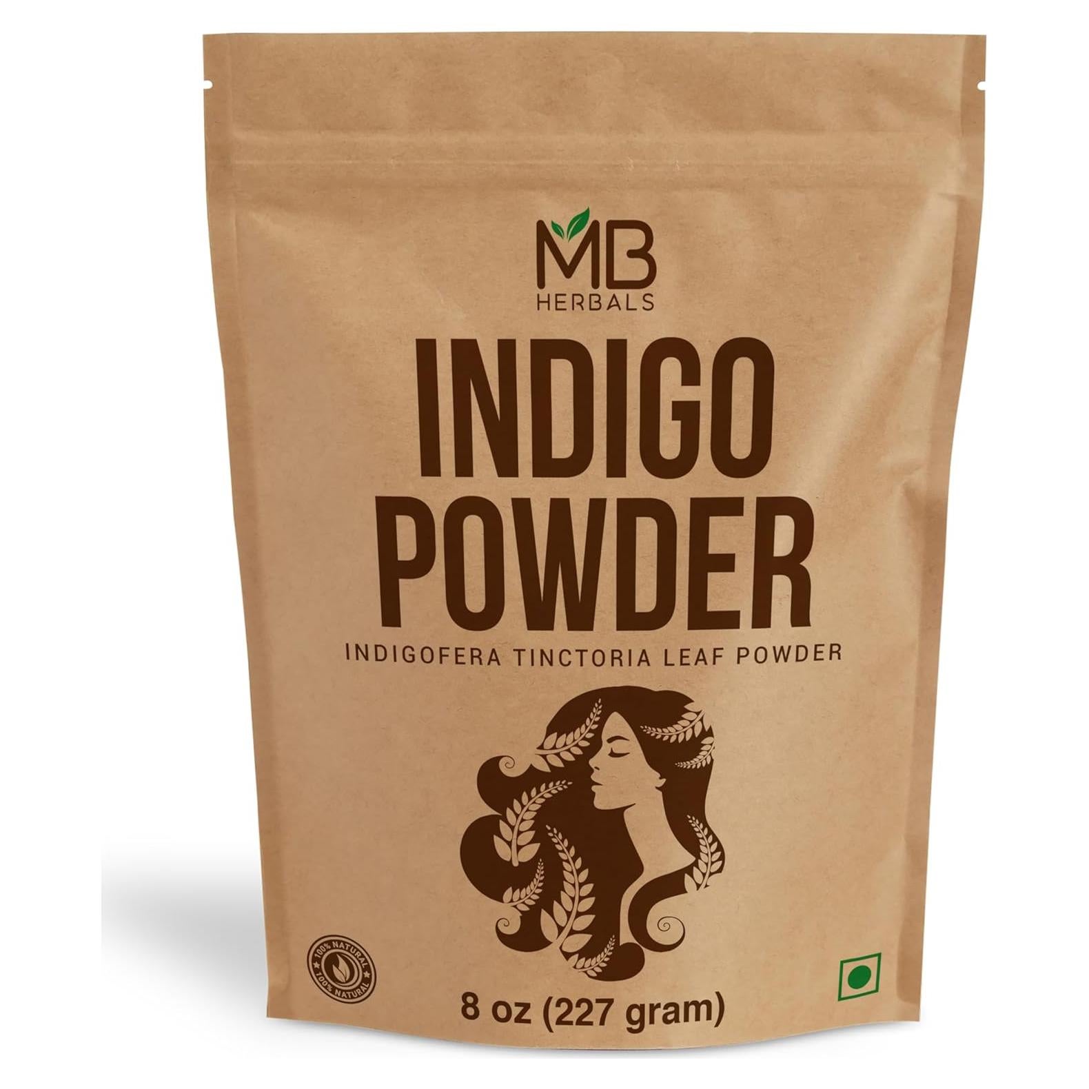 Polvo de Índigo MB Herbals 227g 100% Puro Natural Verde