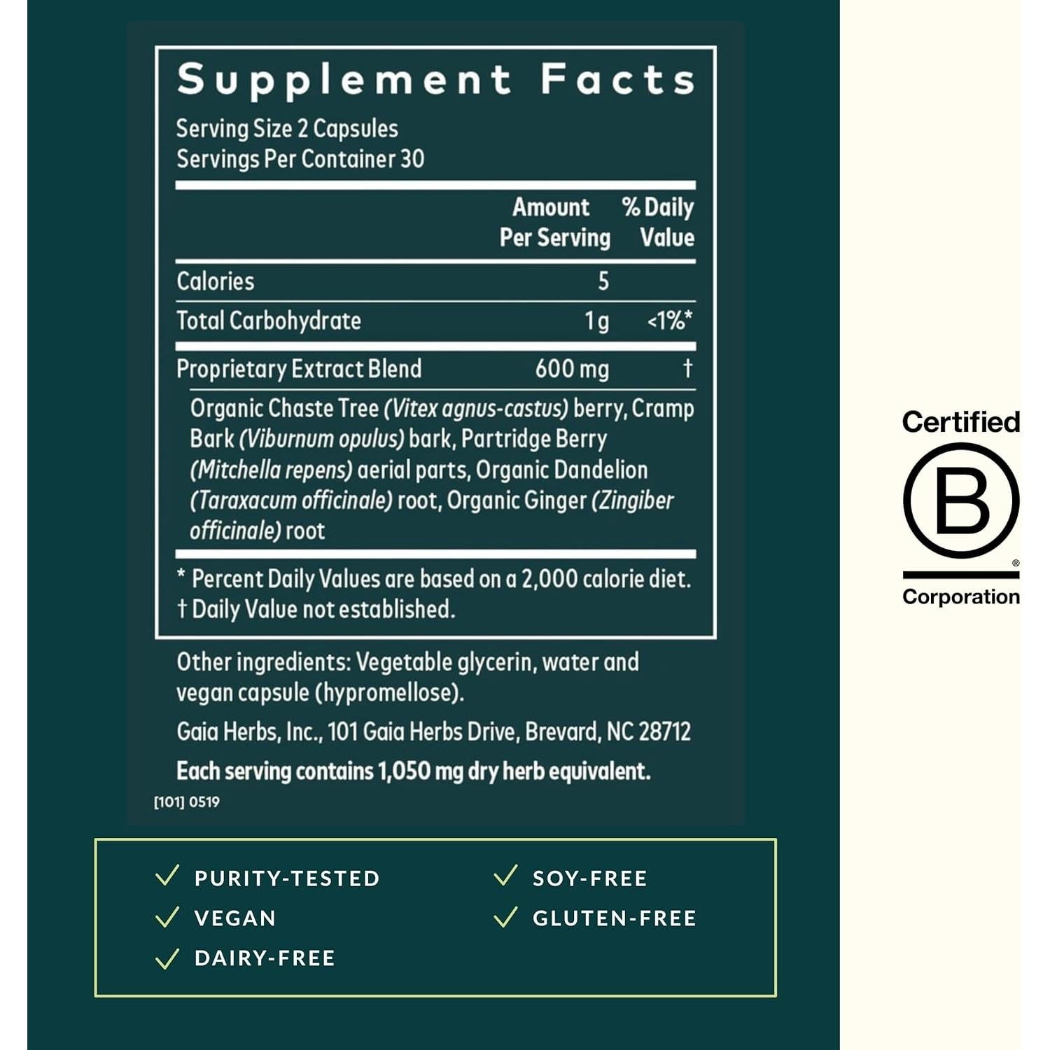 Suplemento de Fertilidad Gaia Herbs - 60 Cápsulas Veganas