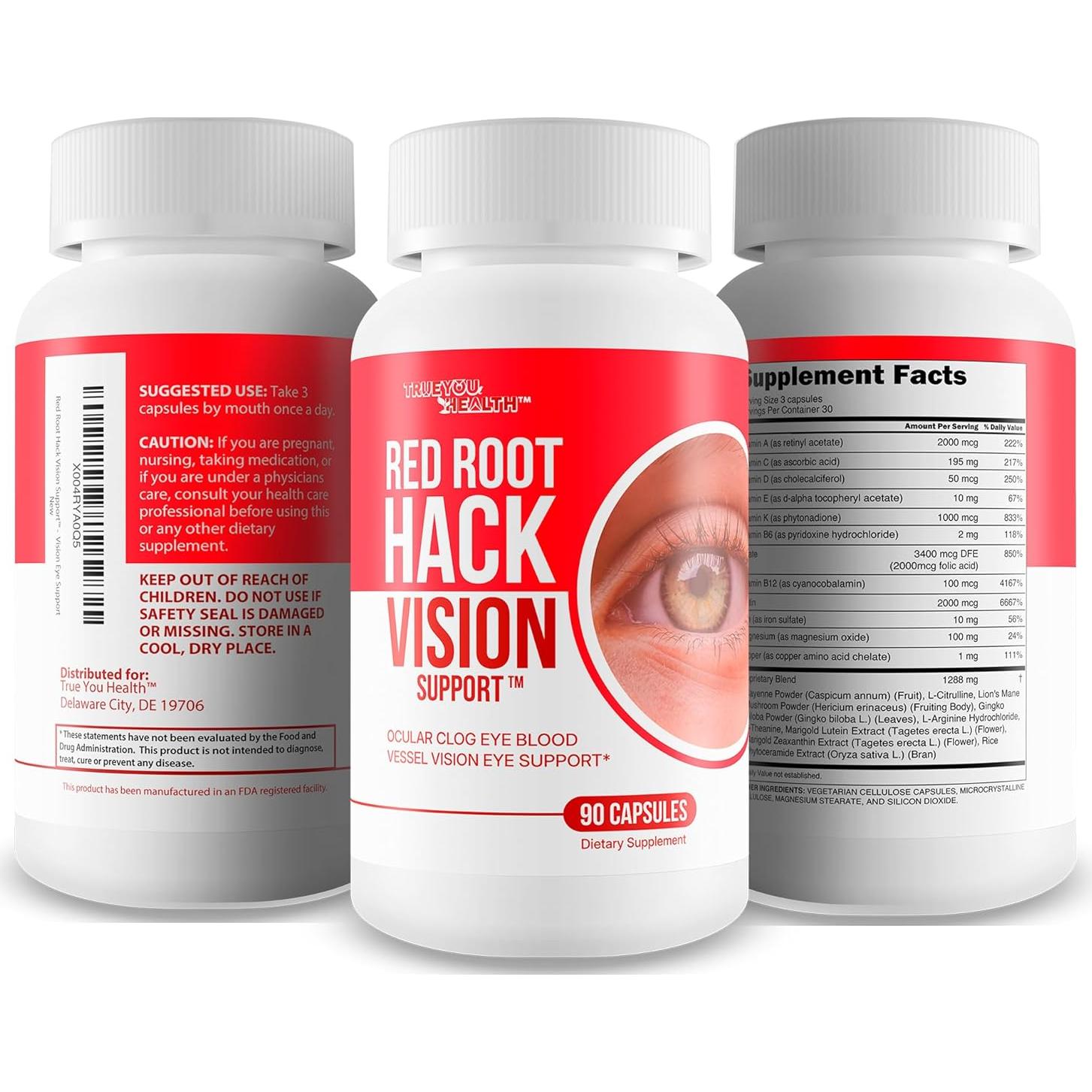 Suplemento de Visión Red Root Hack - Luteína y Zeaxantina 60 Cápsulas