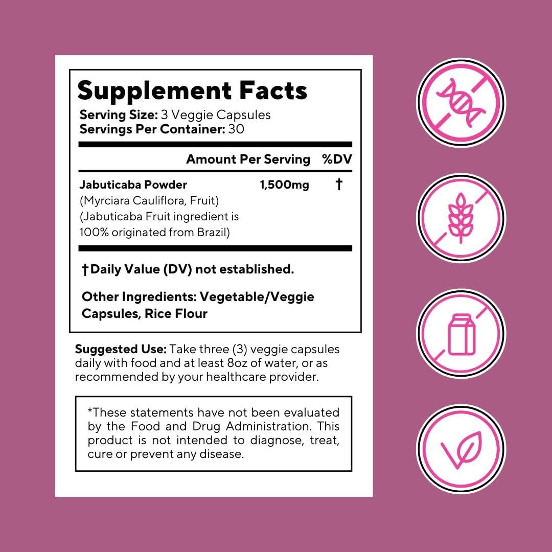 Suplemento Jabuticaba Vitapia 1500mg - 90 Cápsulas Veganas