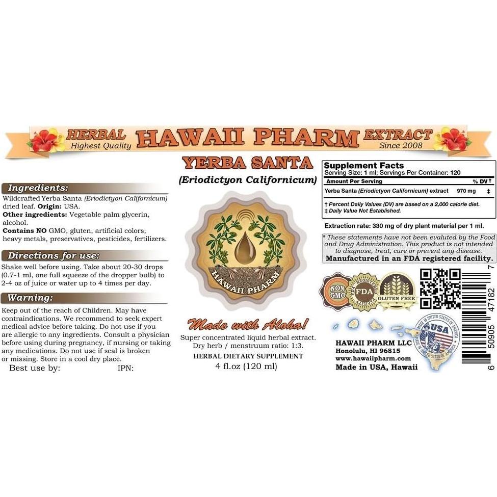 Extracto Líquido de Yerba Santa Hawaii Pharm 118.3 ml